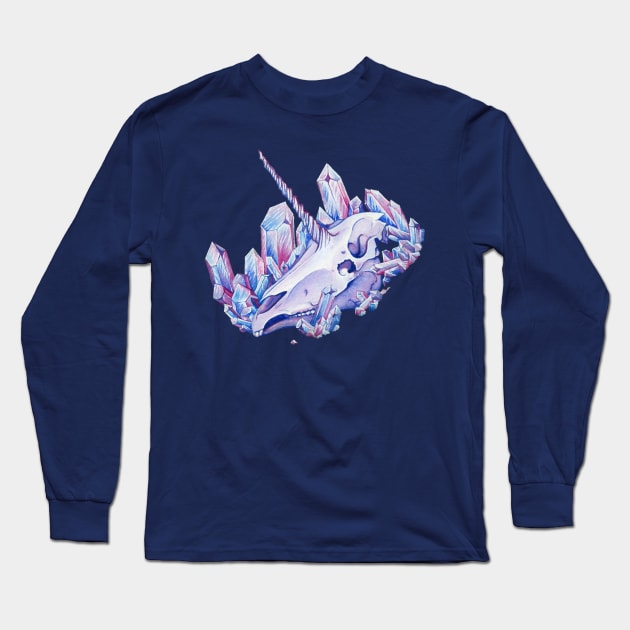 Crystal Unicorn Long Sleeve T-Shirt by OneForWhimsy